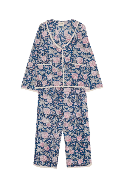 Sissel Edelbo - Nattøjssæt - Blue Blossom - Neva sss