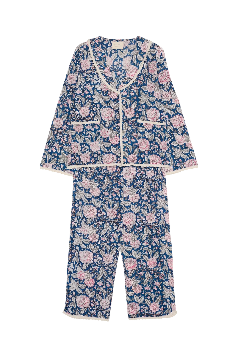 Sissel Edelbo - Nattøjssæt - Blue Blossom - Neva sss