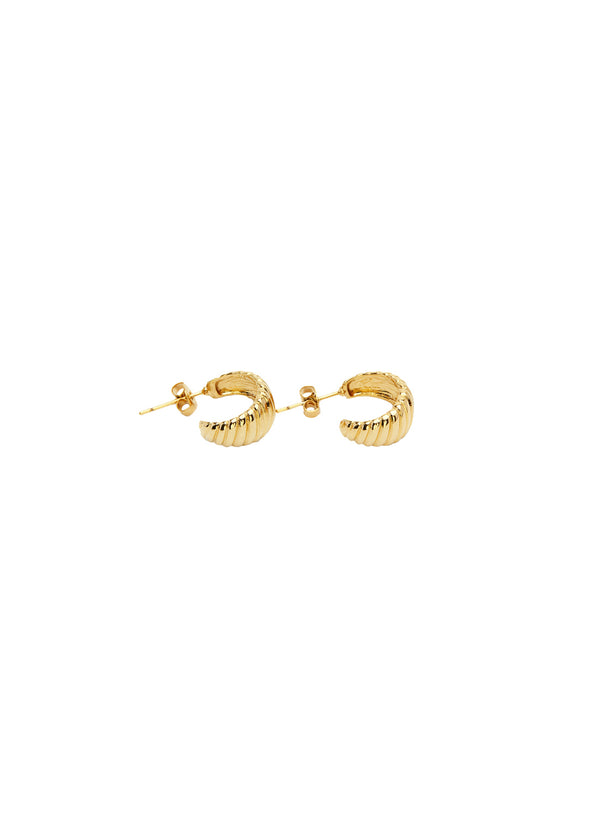Nine Mini Croissant Earrings Gold