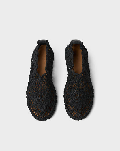 Odissi - Ballerina - Black - Iris Crocheted Flat