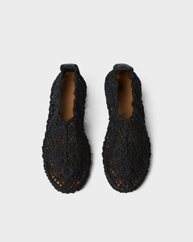 Odissi - Ballerina - Black - Iris Crocheted Flat