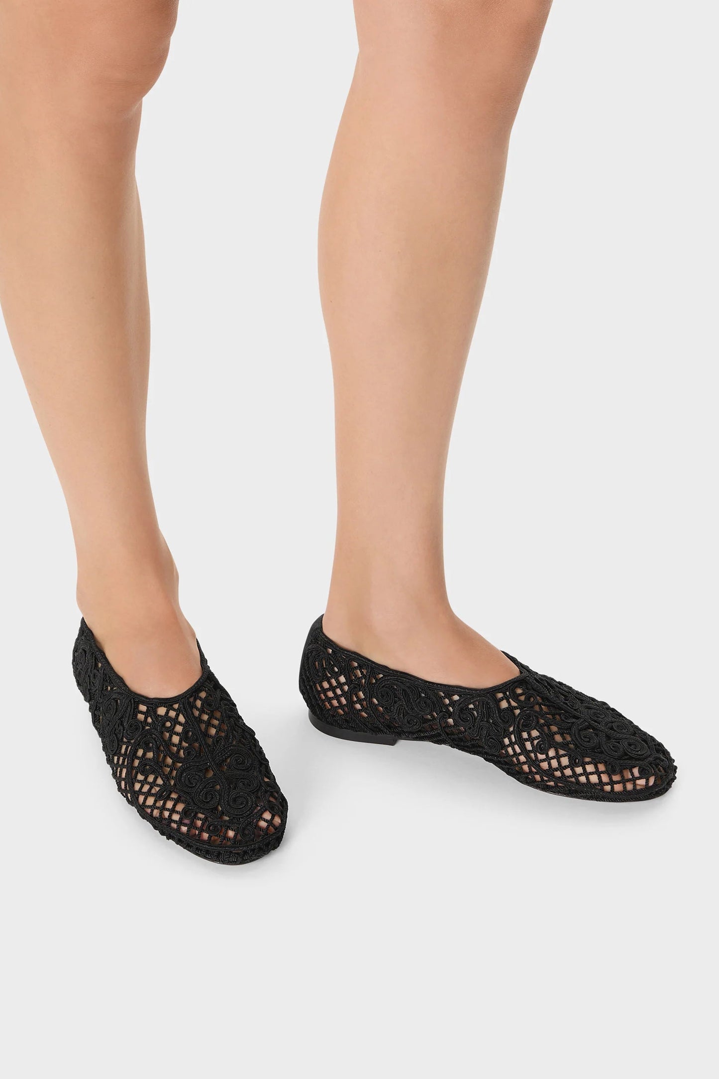 Odissi - Ballerina - Black - Iris Crocheted Flat