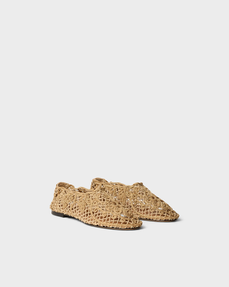 Odissi - Ballerina - Beige - Iris Crocheted Flat