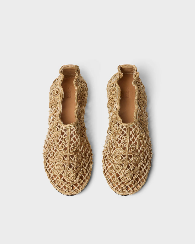 Odissi - Ballerina - Beige - Iris Crocheted Flat