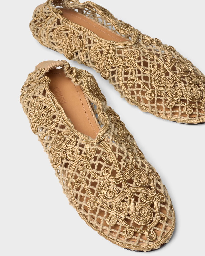 Odissi - Ballerina - Beige - Iris Crocheted Flat