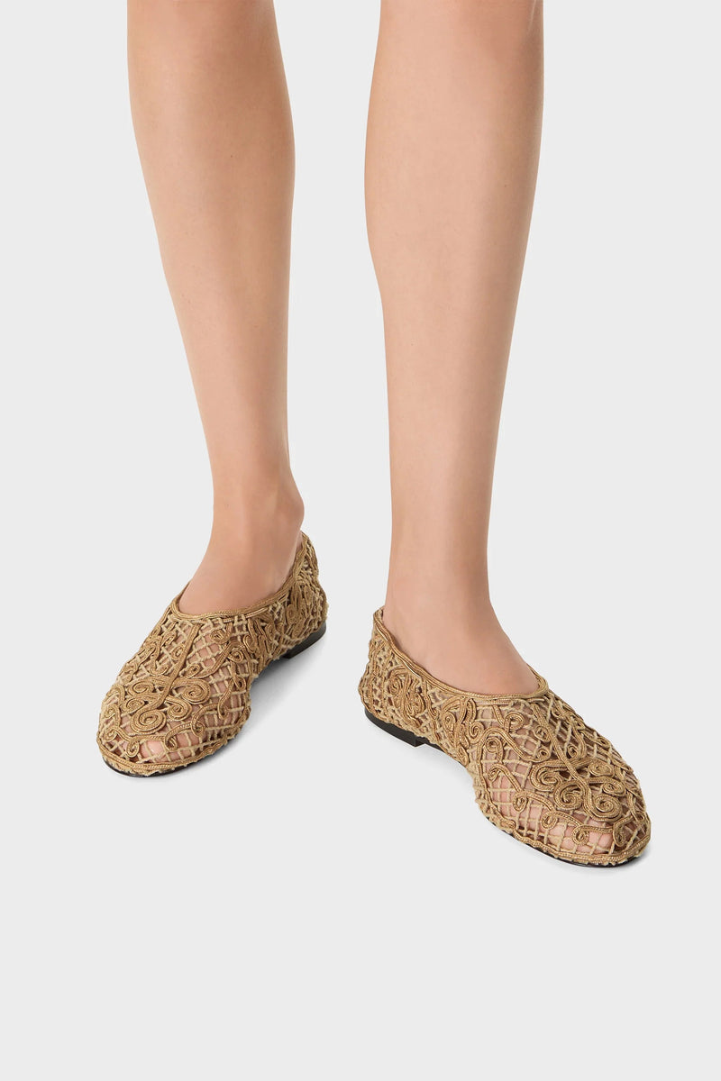 Odissi - Ballerina - Beige - Iris Crocheted Flat