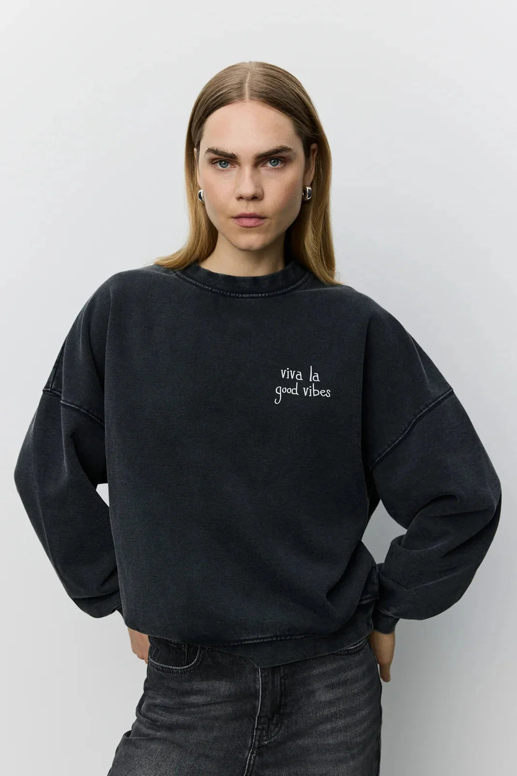Sofie Schnoor Women - Sweatshirt - Washed Black - Parossw