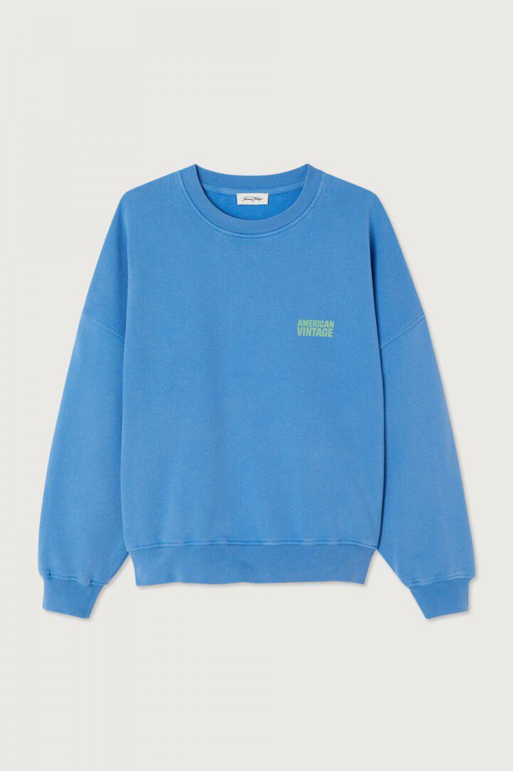 Plizzy sweatshirt i blå fra American Vintage forfra