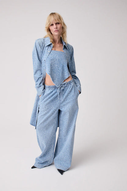 Lala Berlin - Bukser - Denim washed blue Leo - Paloma