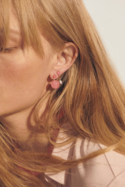 Anni Lu - Øreringe - Pink Opal - Pearly Stud Earring