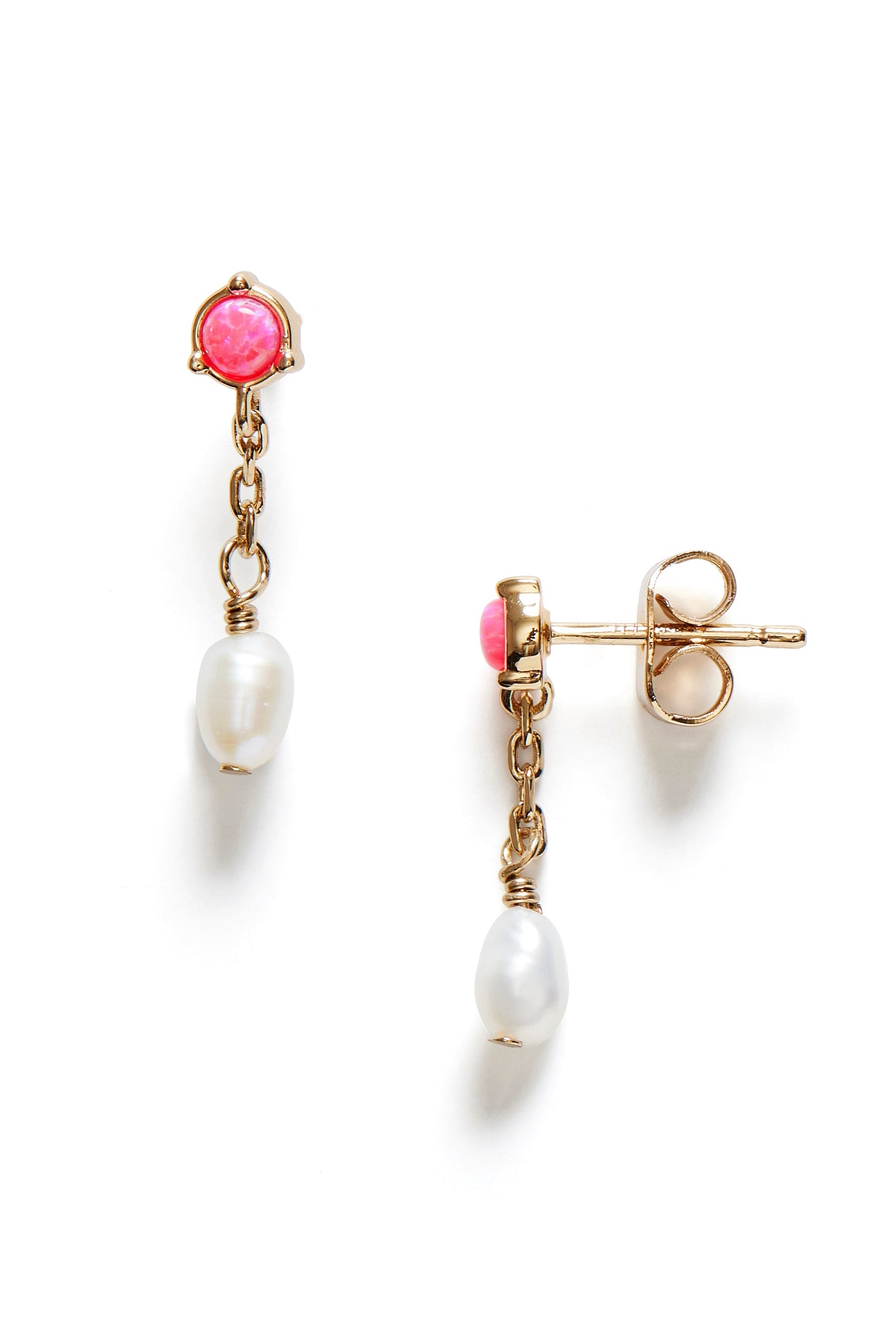 Anni Lu - Øreringe - Pink Opal - Pearly Stud Earring