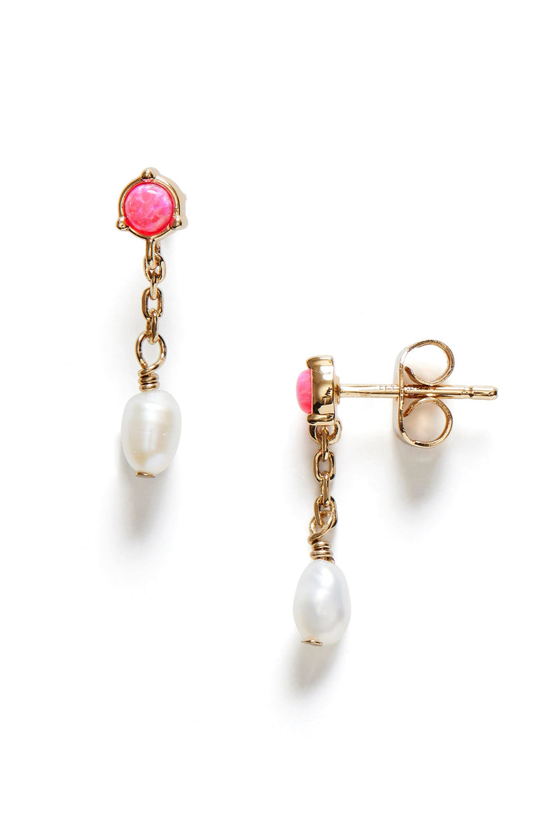 Anni Lu - Øreringe - Pink Opal - Pearly Stud Earring