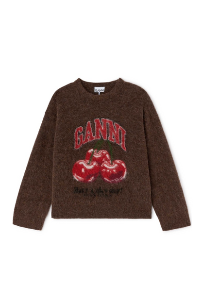 GANNI - Sweater - Coffee - Alpaca Cherry