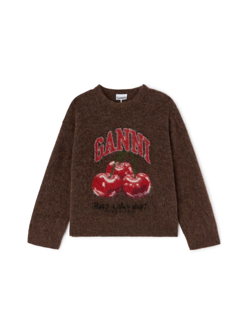 GANNI - Sweater - Coffee - Alpaca Cherry
