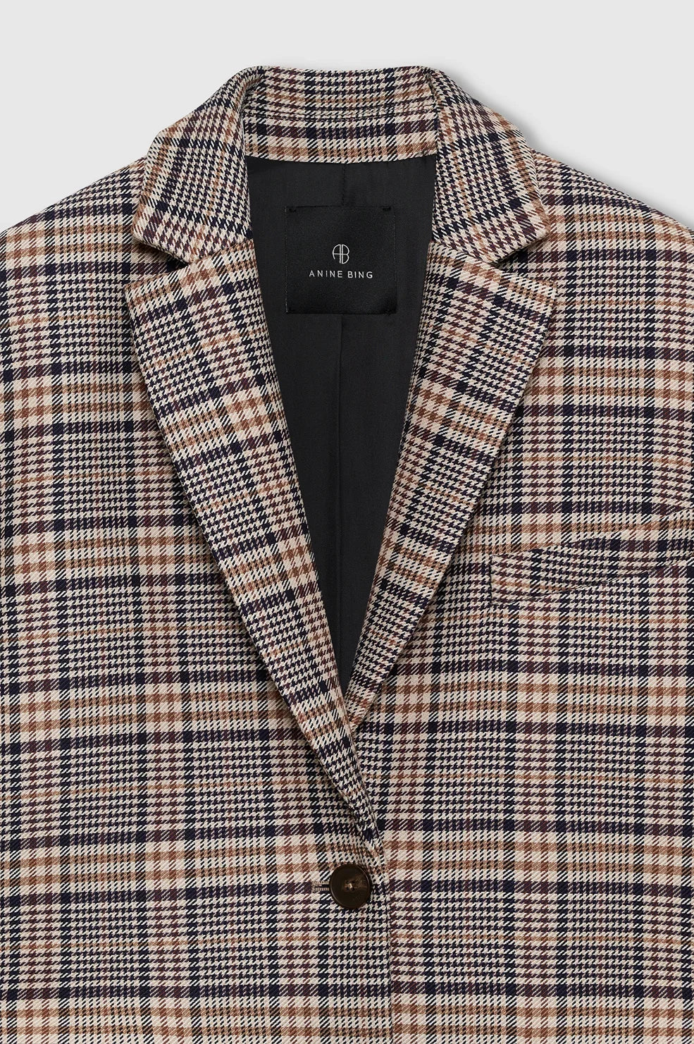 Anine Bing -Blazer - Beige and Navy Checks - Quinn