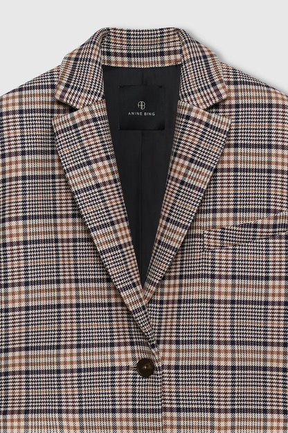 Anine Bing -Blazer - Beige and Navy Checks - Quinn
