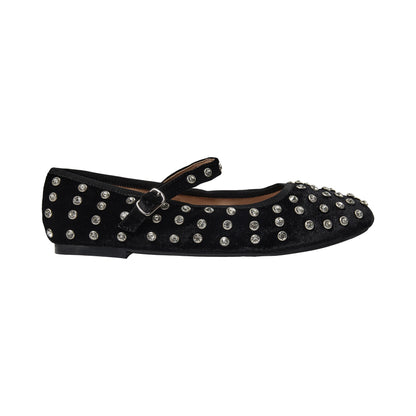 Sofie Schnoor - Ballerina - Sort velour - Rosasw  S244755