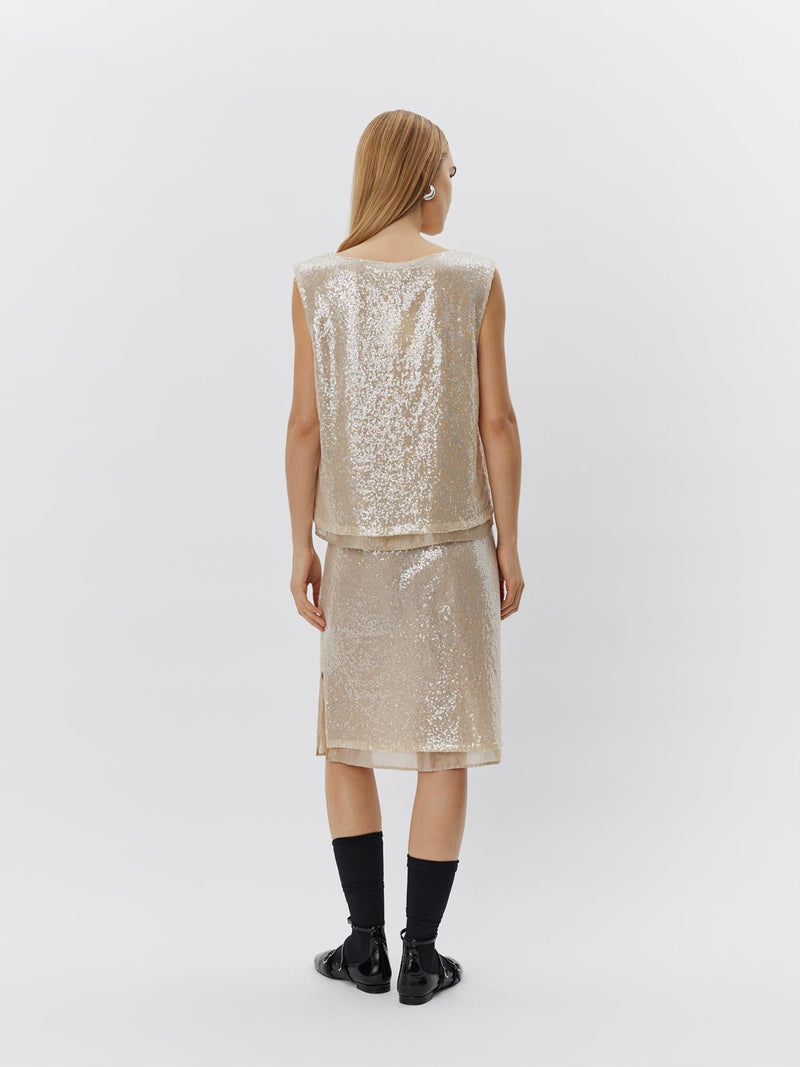 Sofie Schnoor - Top - Beige palliet - Vigga