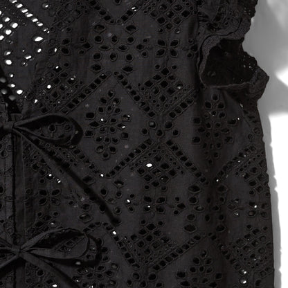 Sofie Schnoor - Top - Broderi anglaise - Black - Willie
