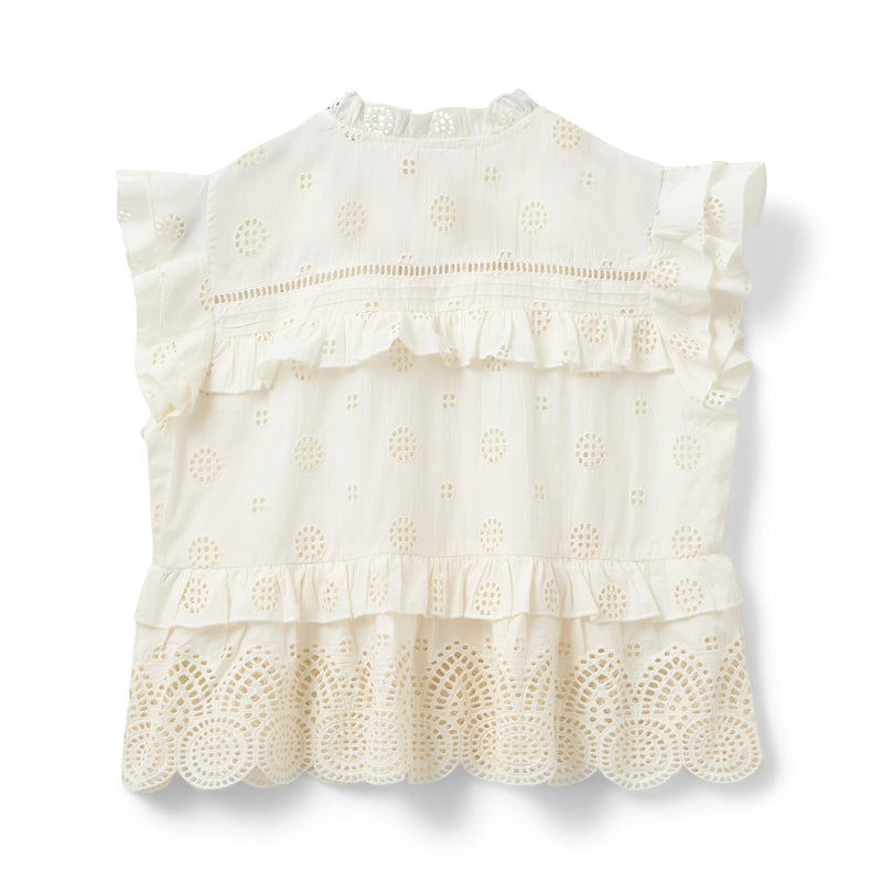Sofie Schnoor - Top - Broderi anglaise - Off white - Hazel
