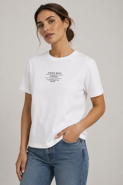 Anine Bing - T-shirt - White - Shelley Tee Studio