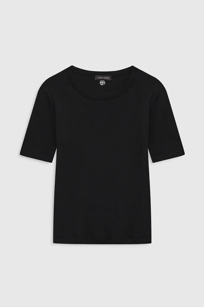 Sixtine Tee Short Sleeve fra ANINE BING er en klassisk sort T-shirt