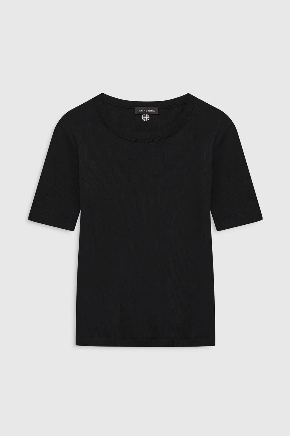 Sixtine Tee Short Sleeve fra ANINE BING er en klassisk sort T-shirt