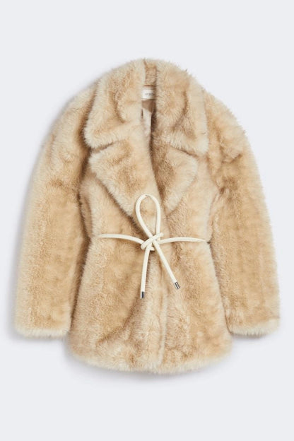 Sportmax - Pels Jakke - Beige - Rosaria