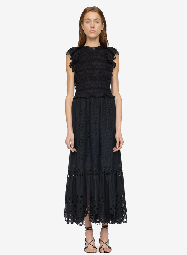 Sea New York Addie Eyelet Flutter Slv Dress Black