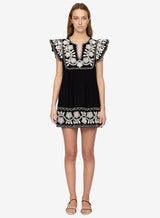 Sea New York Beck Embroidery Tunic Dress Black