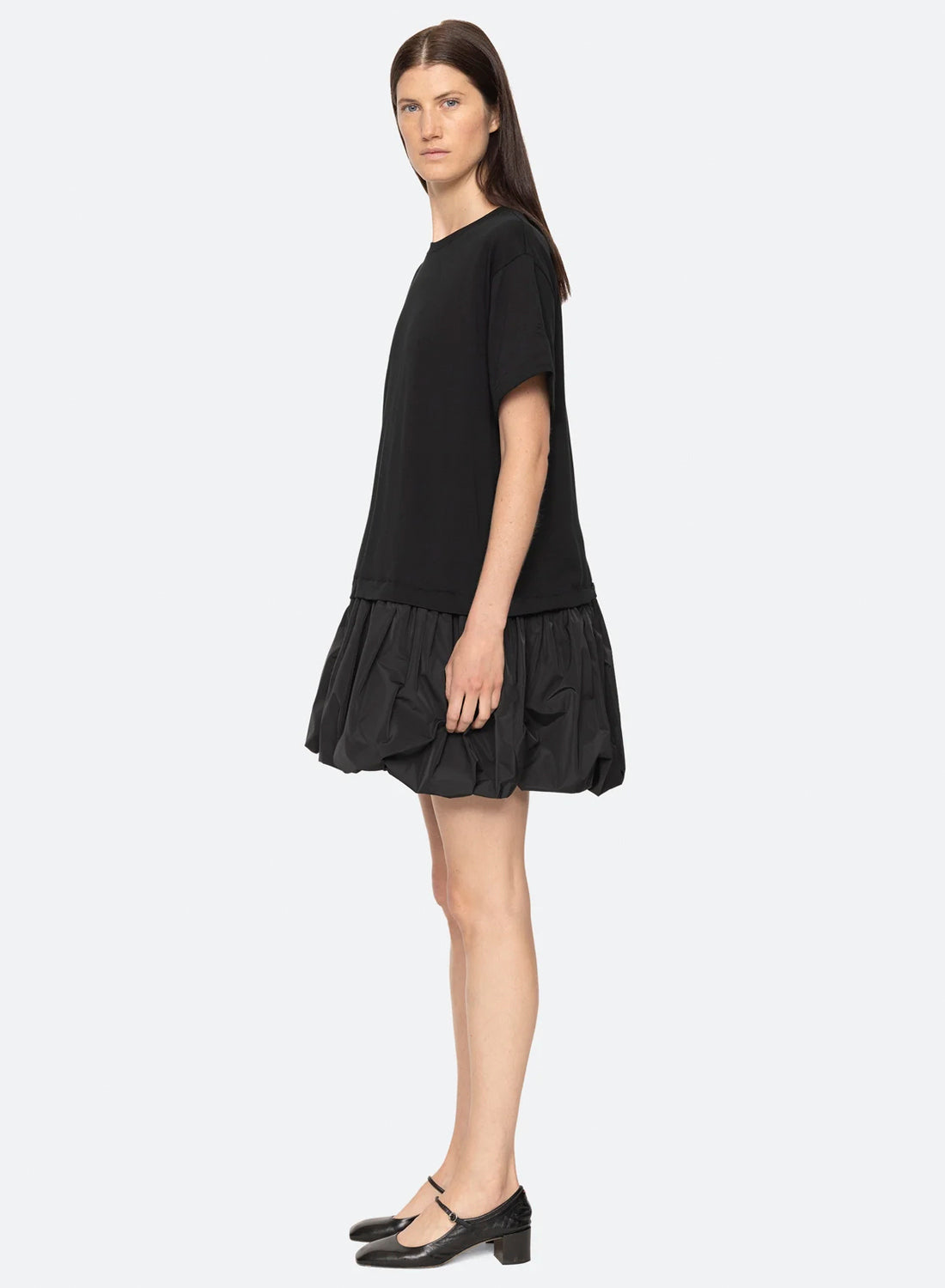 Sea Newyork Belen Taffeta T-shirt Bubble Dress Black