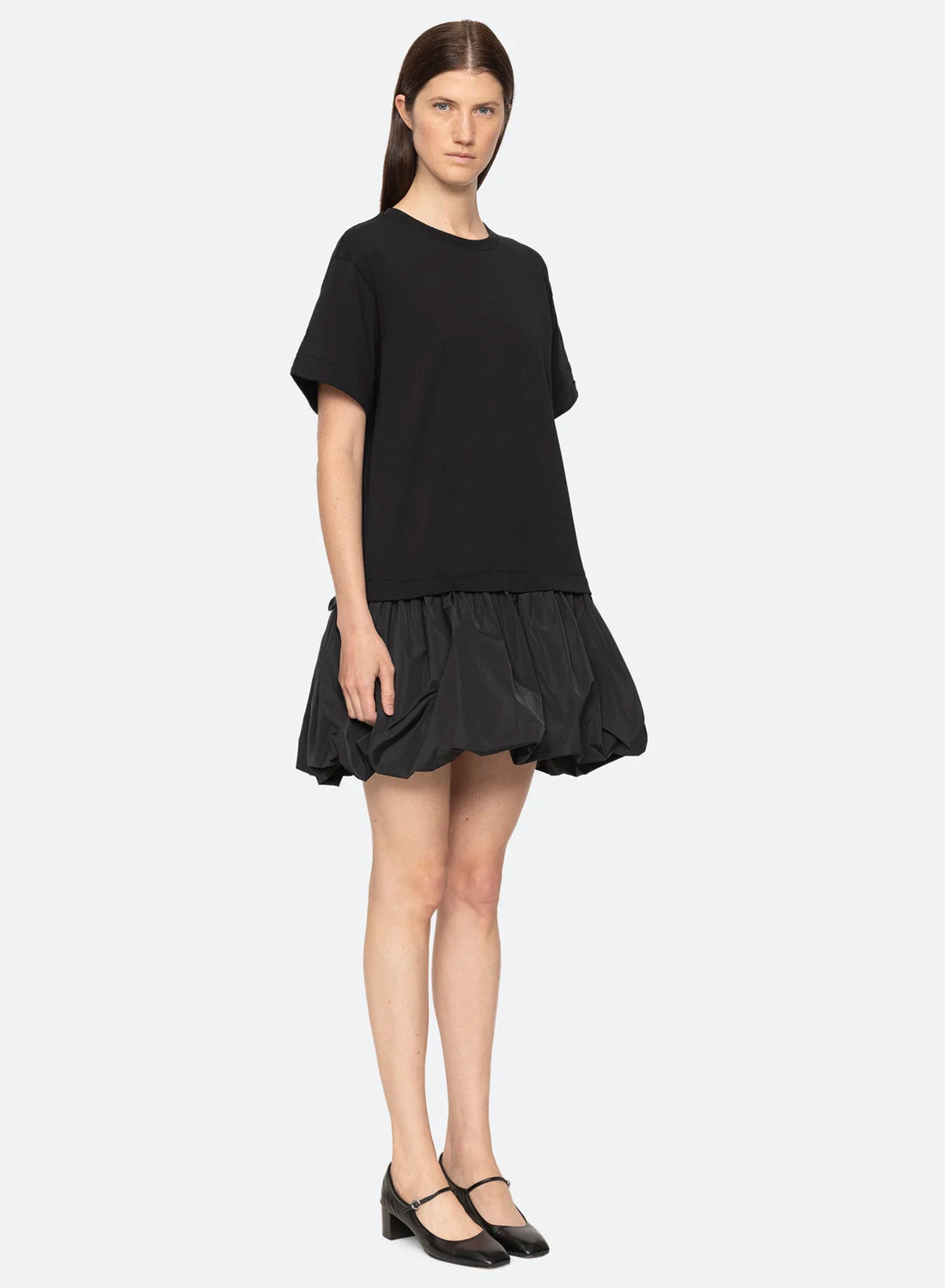 Sea Newyork Belen Taffeta T-shirt Bubble Dress Black