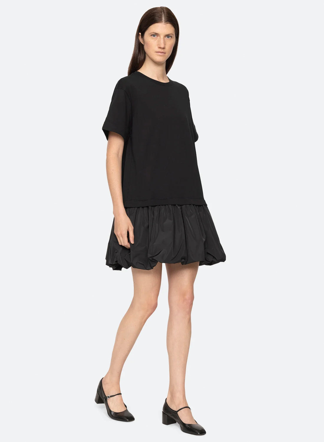 Sea Newyork Belen Taffeta T-shirt Bubble Dress Black