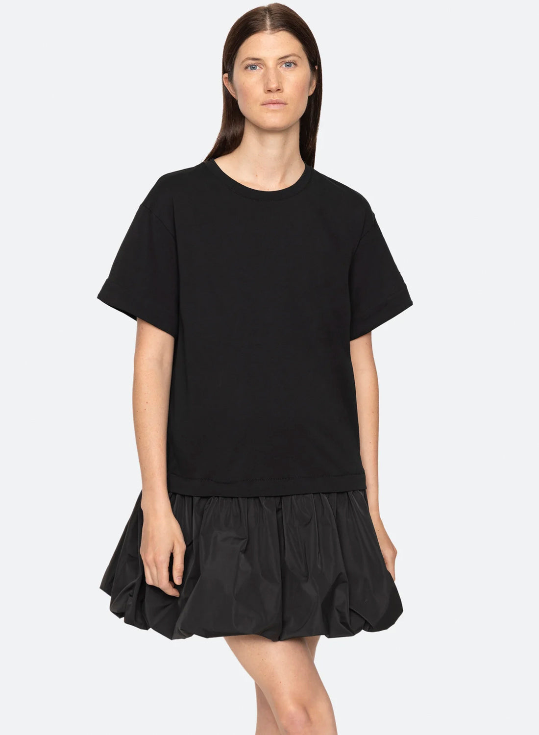 Sea Newyork Belen Taffeta T-shirt Bubble Dress Black