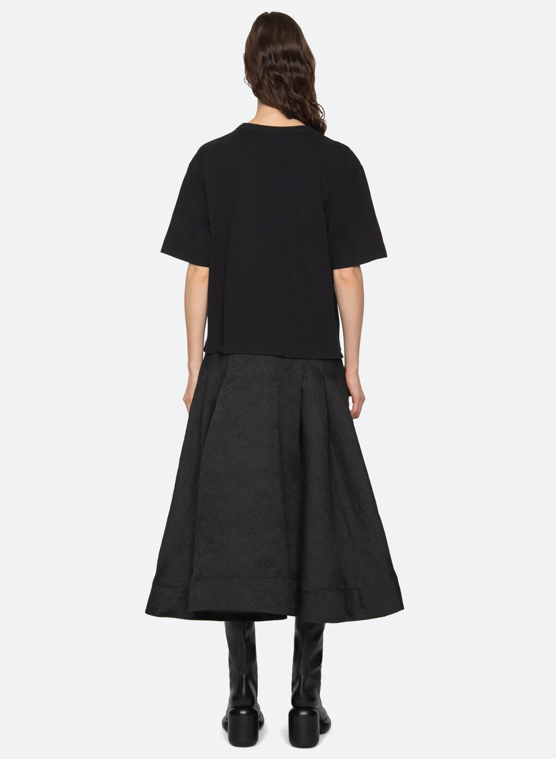 Sea Newyork Elegi Solid T-shirt Dress Black