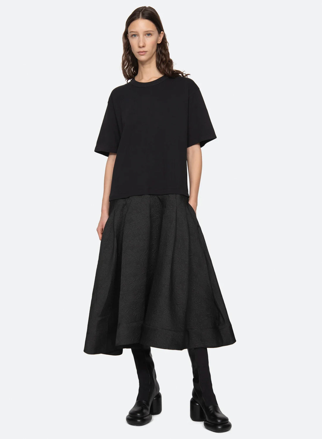 Sea Newyork Elegi Solid T-shirt Dress Black