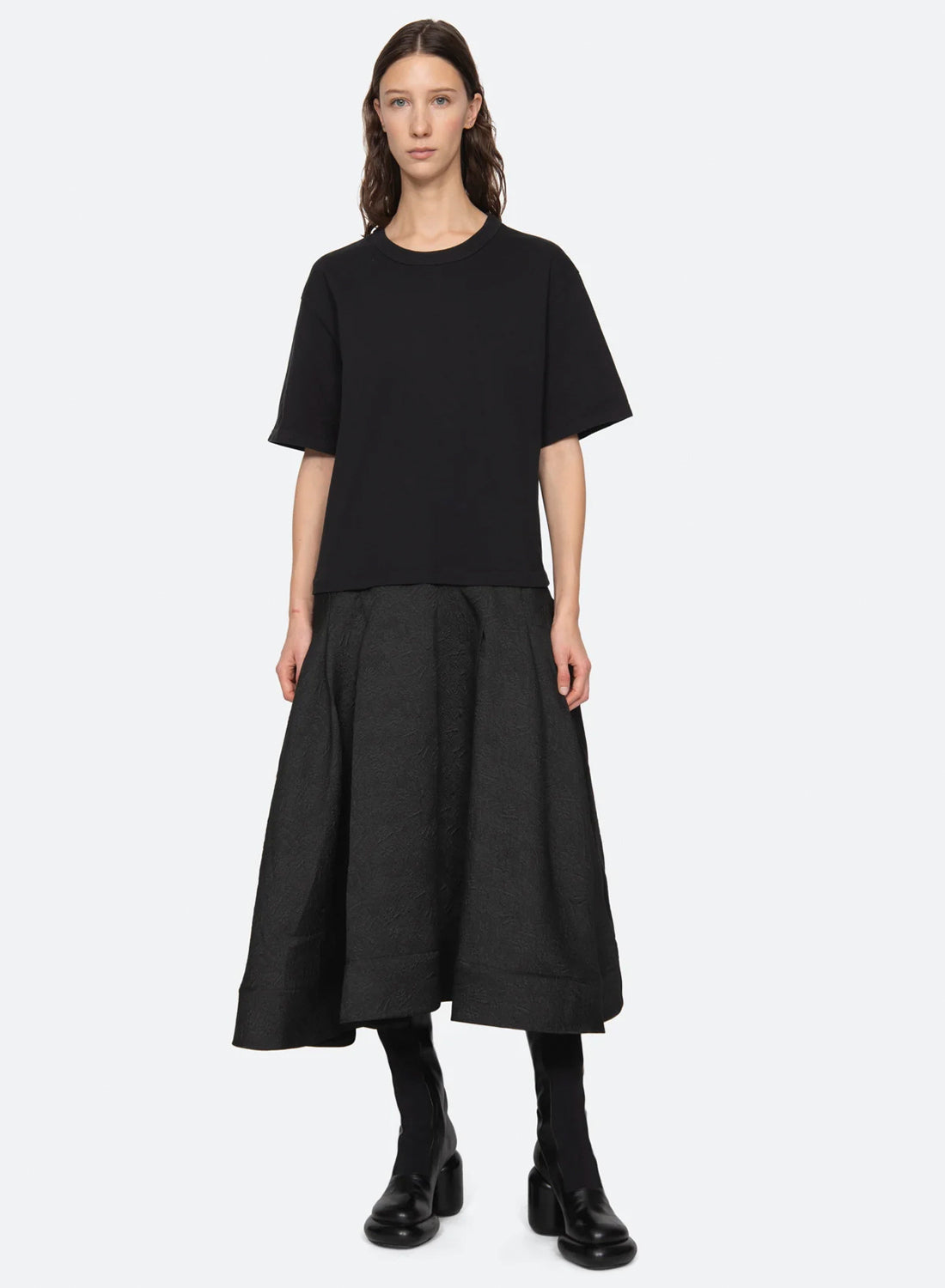 Sea Newyork Elegi Solid T-shirt Dress Black