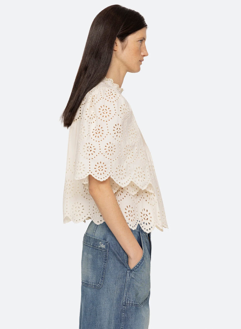 Sea Newyork Lainey Embroidery S/SLV Top (D1) Cream