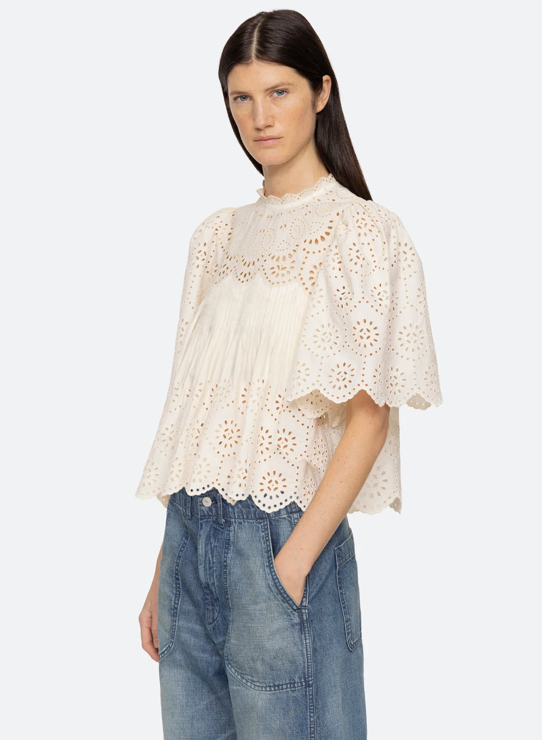 Sea Newyork Lainey Embroidery S/SLV Top (D1) Cream