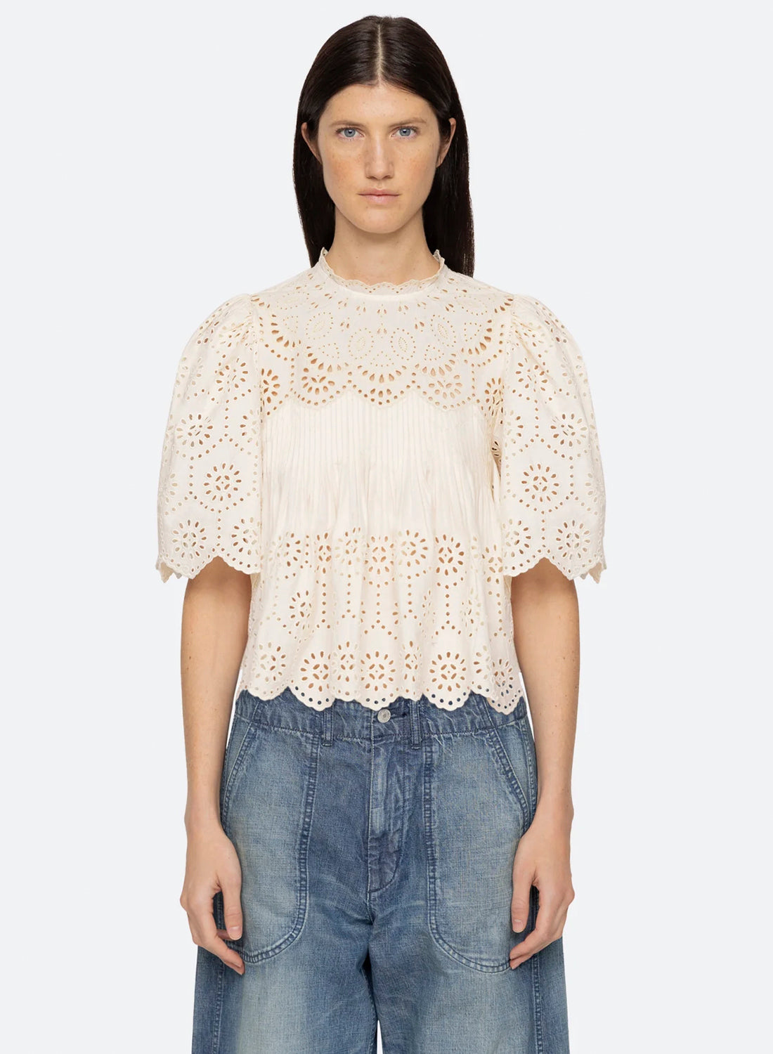 Sea Newyork Lainey Embroidery S/SLV Top (D1) Cream