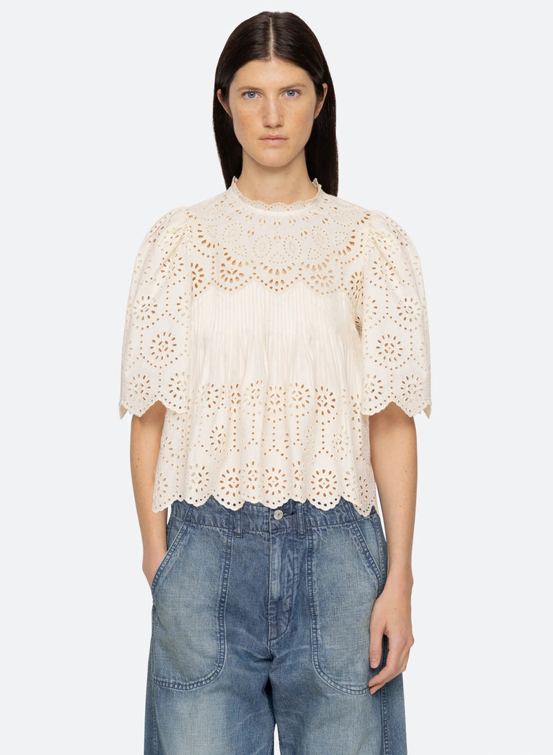 Sea Newyork Lainey Embroidery S/SLV Top (D1) Cream