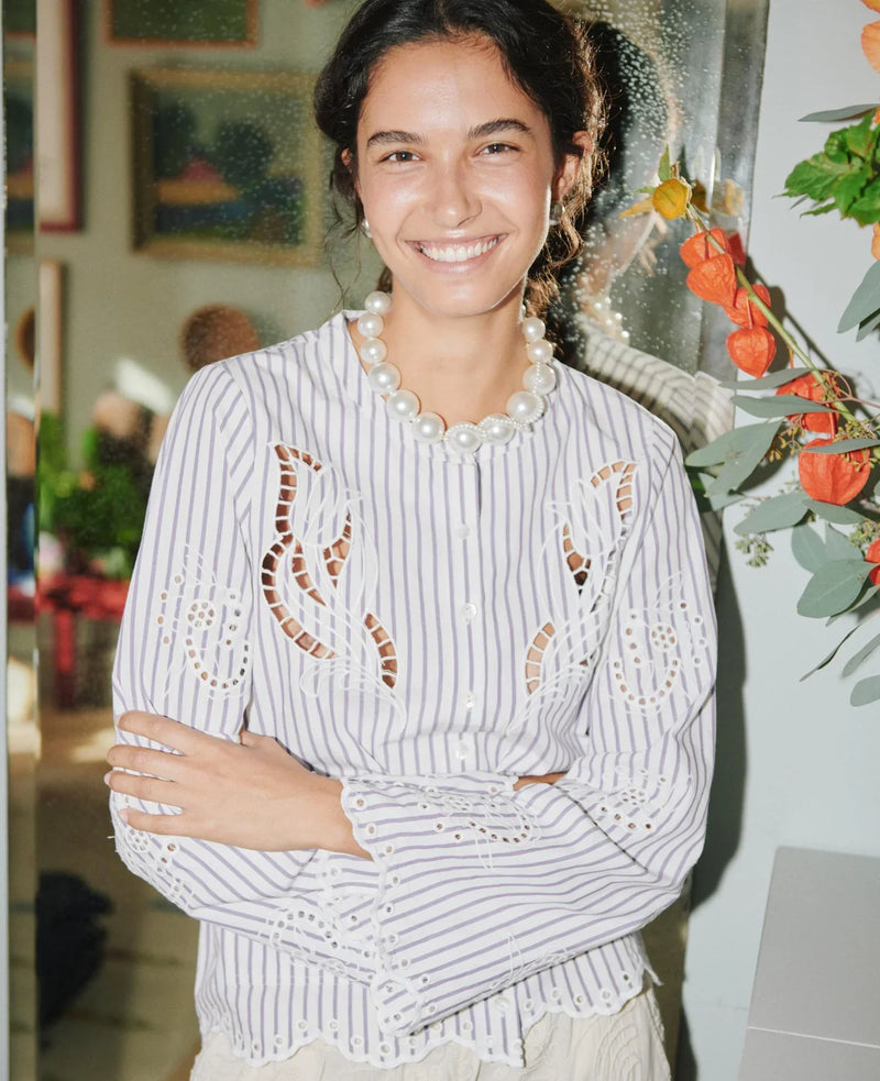 Sissel Edelbo - Skjorte - Purple Stripe - Cecilie