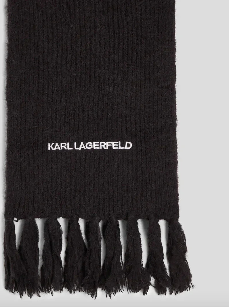 Karl lagerfeld - Halstørklæde - Black - ESSENTIAL KNIT SCARF - Stilkompagniet.dk