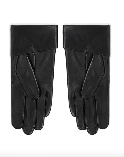 Karl Lagerfeld - Læder handsker - Sort - SIGNATURE LEATHER FF GLOVE - Stilkompagniet.dk