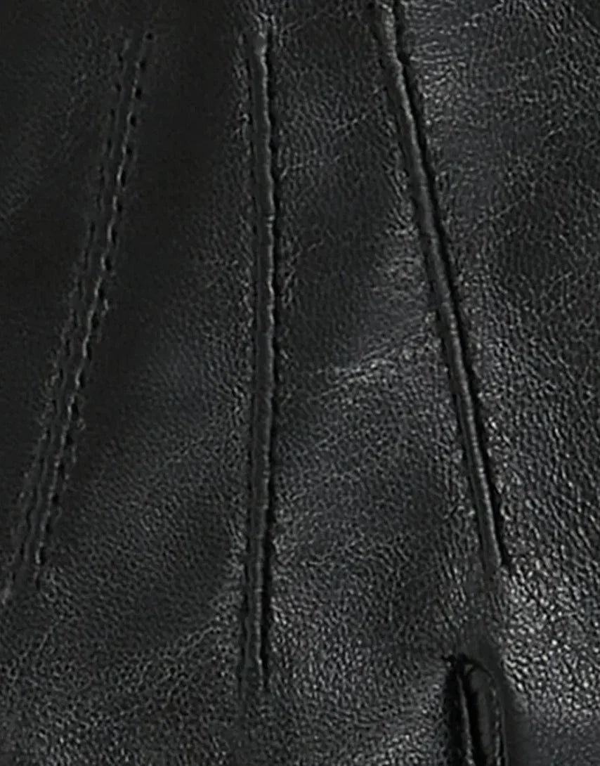 Karl Lagerfeld - Læder handsker - Sort - SIGNATURE LEATHER FF GLOVE - Stilkompagniet.dk