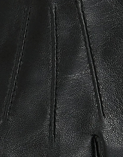 Karl Lagerfeld - Læder handsker - Sort - SIGNATURE LEATHER FF GLOVE - Stilkompagniet.dk