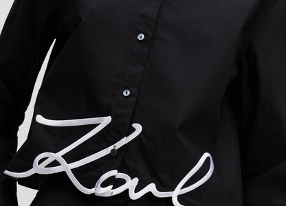 Karl Lagerfeld - Skjorte - Sort/ logo - Hem signature