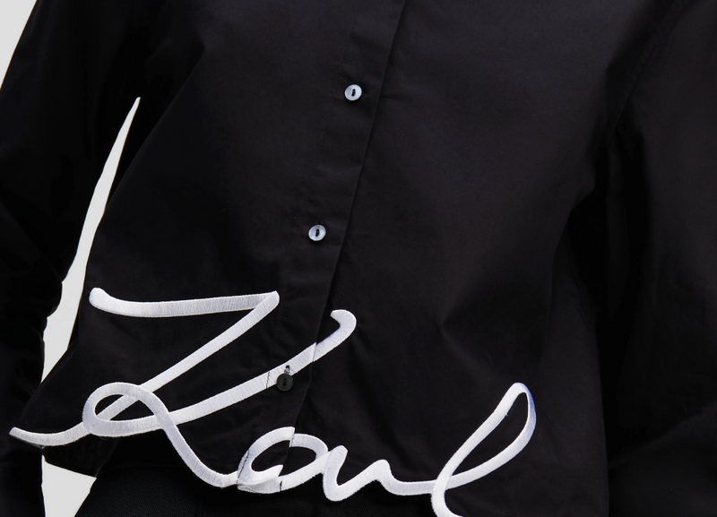 Karl Lagerfeld - Skjorte - Sort/ logo - Hem signature