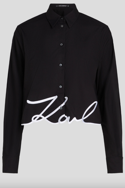 Karl Lagerfeld - Skjorte - Sort/ logo - Hem signature