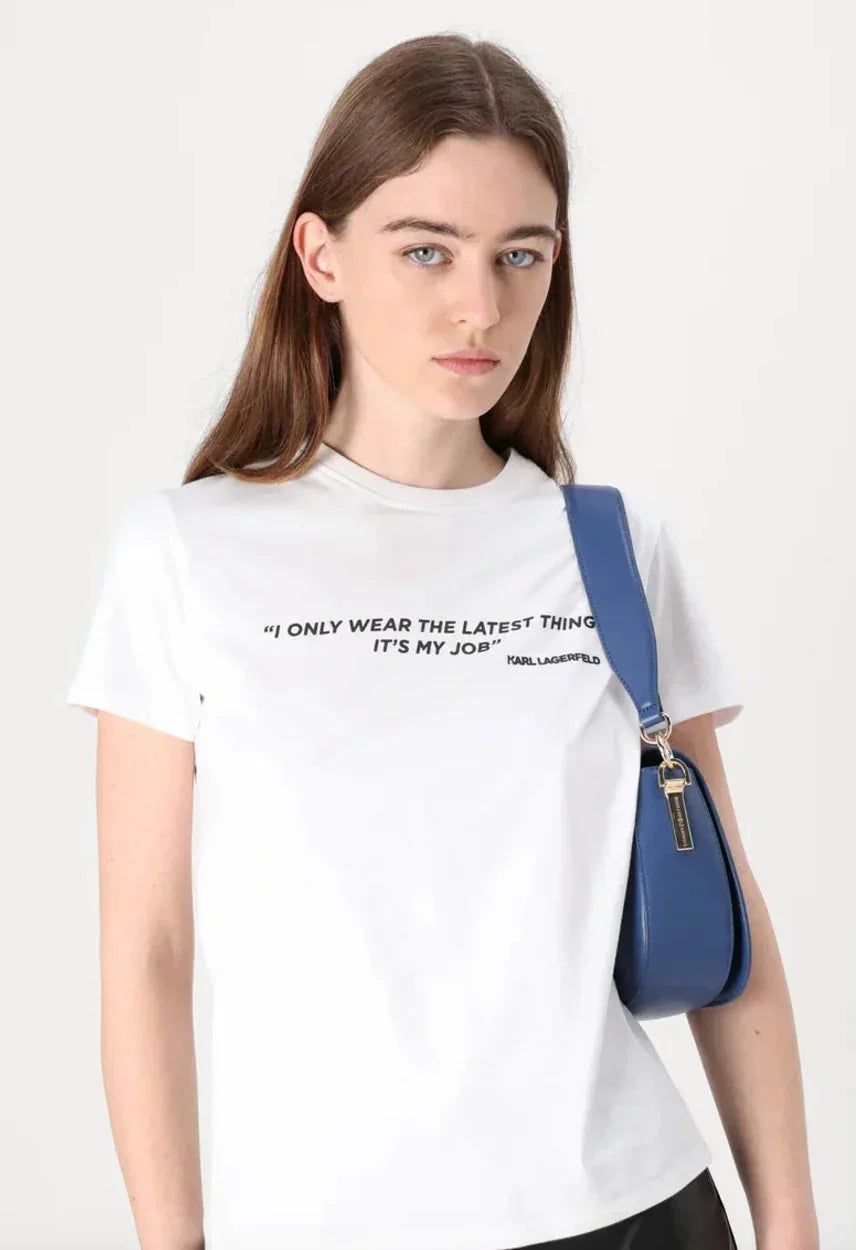 Karl Lagerfeld - Statement T-shirt - Hvid - Quote - Stilkompagniet.dk